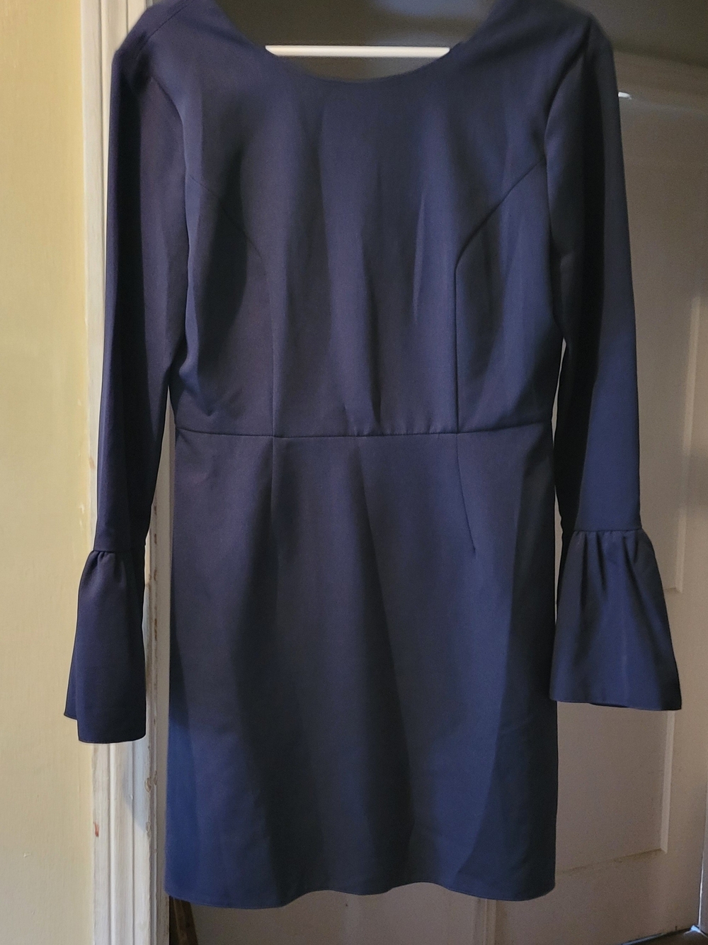 Classic Navy Long-Sleeve Shift Dress